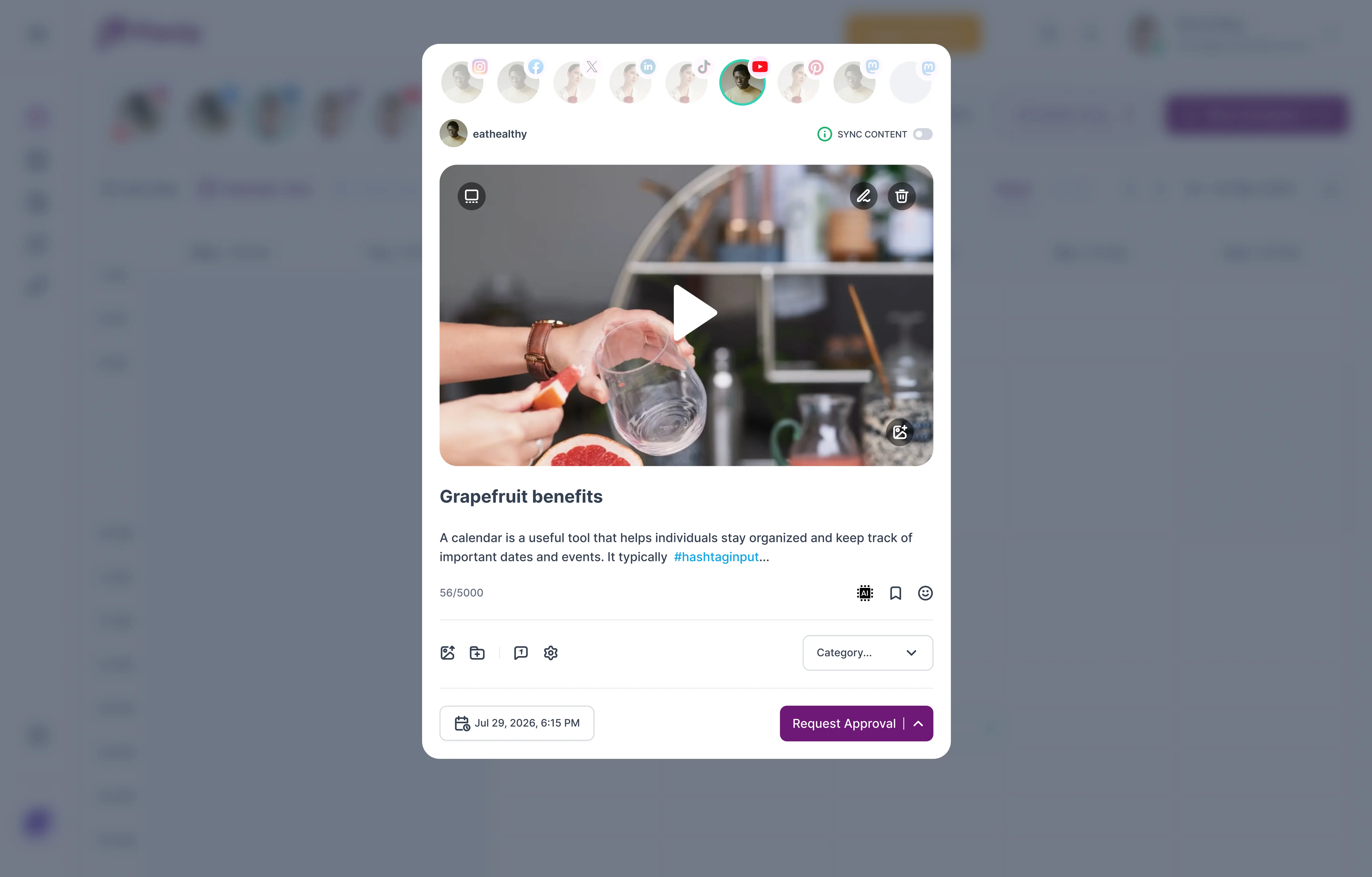 Request approval with one click when creating a post