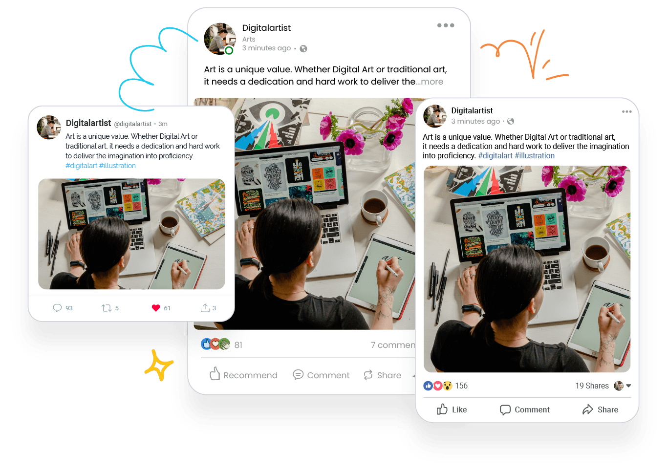 Linkedin twitter facebook